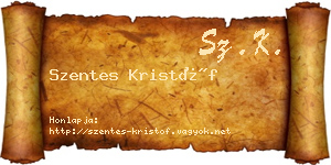 Szentes Kristóf névjegykártya