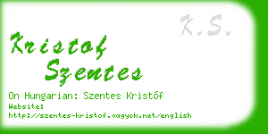 kristof szentes business card