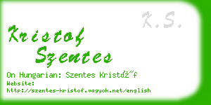 kristof szentes business card